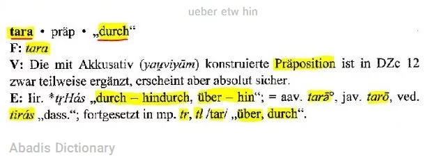 ueber etw hin